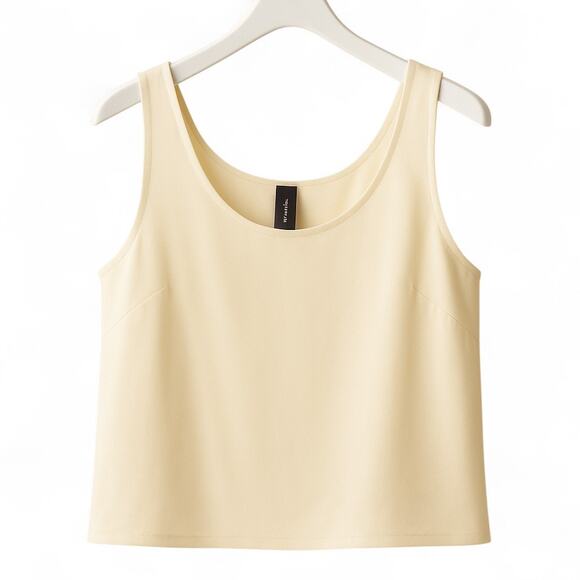 RENA LANGE Cream White Cropped Sleeveless Blouse - Picture 1 of 8
